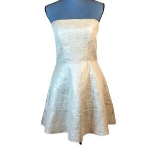 Express Strapless Metallic Fit & Flare Dress Size 8